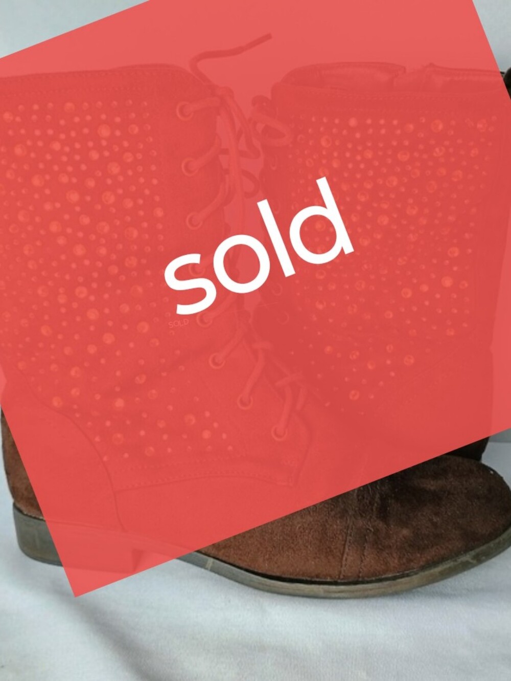 Outlooks‎ Combat Boots Studded Lace Zipper Women's Size 8M Brown
